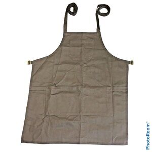 AIDEN BROTHERS Professional Apron 28" Chest Cotton Canvas Taupe/Tan Sturdy Thick